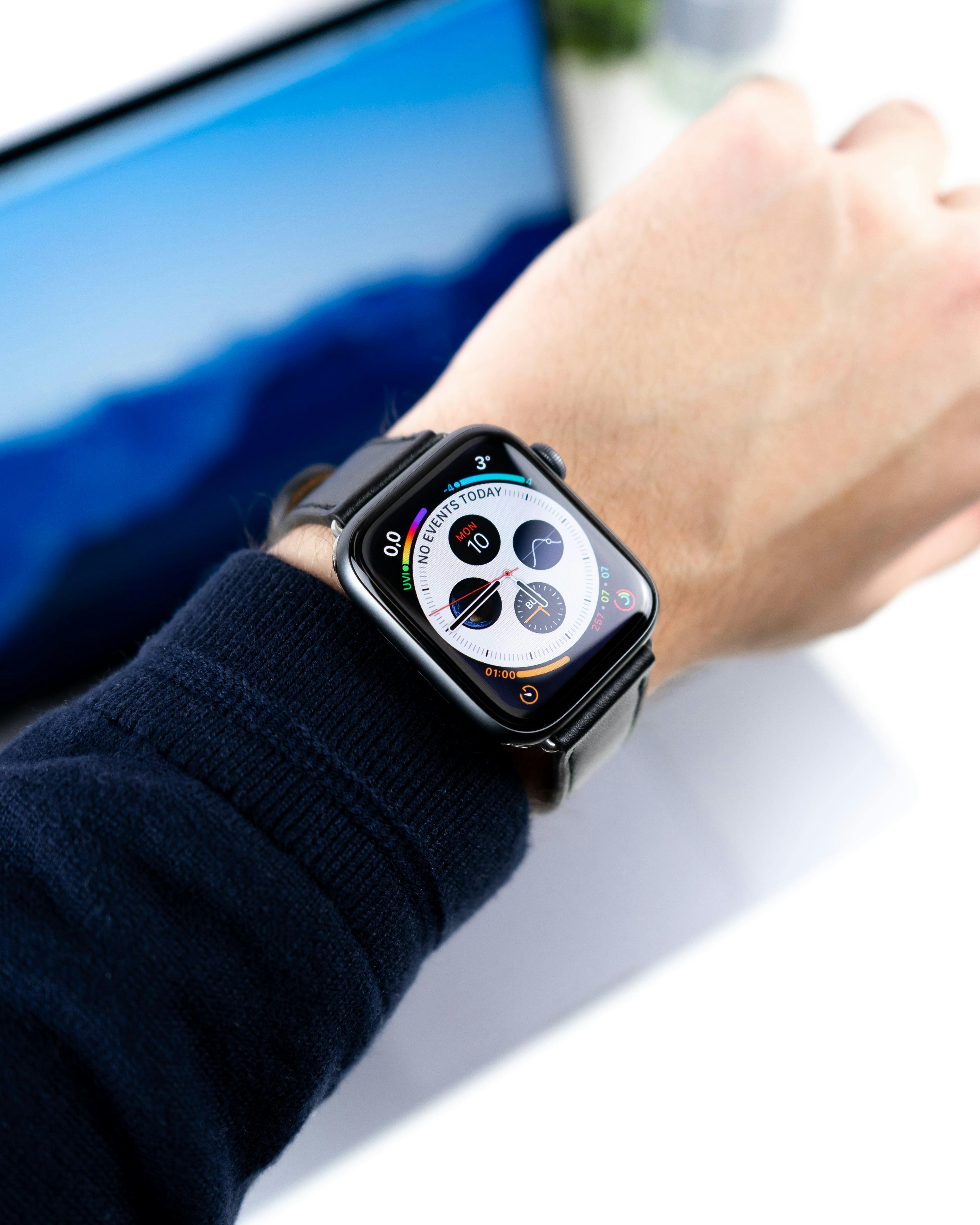 Apple Watch on a persons wrist.